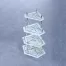 triangle shaped three tiered glass shelves