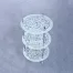 moon shaped three tiered glass shelves