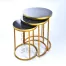 set of three black tables